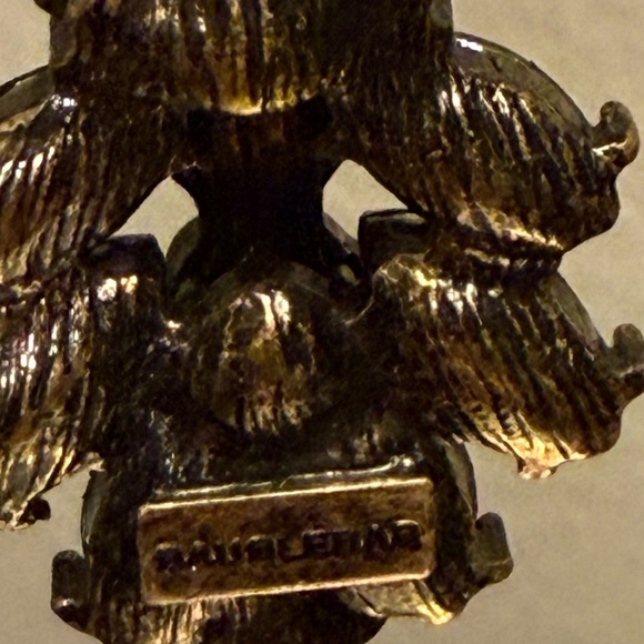 NWOT Y2K Vintage BaubleBar Green/Clear Crystal Chandelier Pierced Earrings - Picture 2 of 5